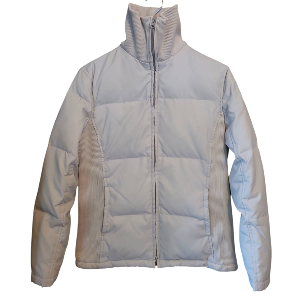 Women's GAP Down Puffer Jacket Cream Medium Vintage Y2K! - Picture 7 of 14